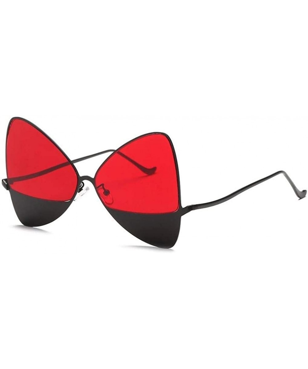 Chic Double Lens Metal Bottom Butterfly Bowtie Luxury Vintage Designer Triangular Cat Eye Shaped Sunglasses - C518HD4RKEZ $5....