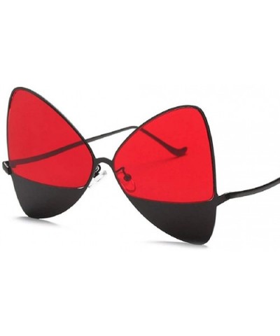 Chic Double Lens Metal Bottom Butterfly Bowtie Luxury Vintage Designer Triangular Cat Eye Shaped Sunglasses - C518HD4RKEZ $5....