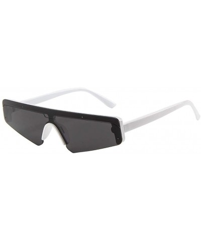 Unisex Retro Sunglasses Square Small Frame Sunglasses Fashion Sun Glasses - White - CI18TI990EQ $7.02 Oval