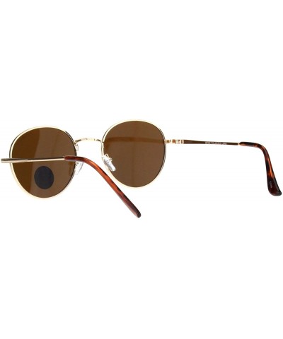 Polarized Lens Sunglasses Vintage Fashion Round Light Metal Frame UV 400 - Gold (Brown) - C719399H04N $6.45 Round