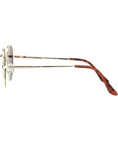 Polarized Lens Sunglasses Vintage Fashion Round Light Metal Frame UV 400 - Gold (Brown) - C719399H04N $6.45 Round