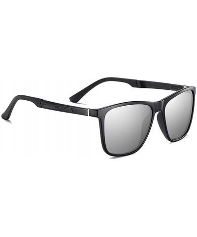 Square Polarized Sunglasses for Men Aluminum Magnesium Temple Anti-Glare Lens Driving Sun Glasses UV400 - CM199HYE3TE $11.93 ...
