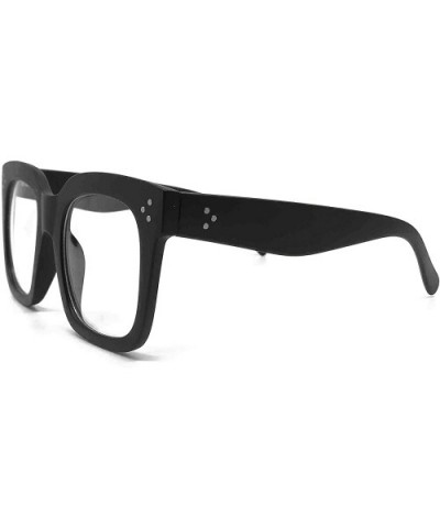 7222 Premium Oversize XXL Women Men Mirror Brand Style Fashion Sunglasses - Matte Black/ Clear - CZ18Z2GO68K $9.41 Round