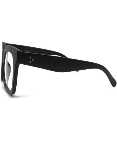 7222 Premium Oversize XXL Women Men Mirror Brand Style Fashion Sunglasses - Matte Black/ Clear - CZ18Z2GO68K $9.41 Round