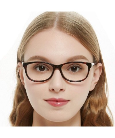 Women Casual Eyewear Frames Non-prescription Clear Lens Eyeglasses - B-tortoise - CM186HMZN65 $17.46 Oval