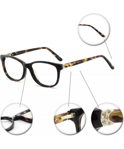 Women Casual Eyewear Frames Non-prescription Clear Lens Eyeglasses - B-tortoise - CM186HMZN65 $17.46 Oval