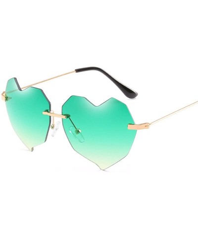 Oversized Love Heart Sunglasses Women Vintage Uv Protection - Multilateral Irregular Frameless Design by 2DXuixsh - C518S9EKC...
