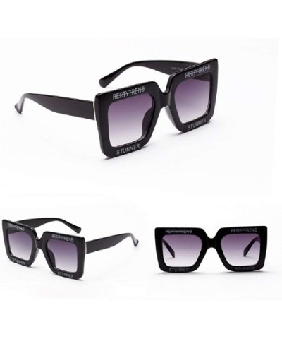 Oversized Black Sunglasses 2020 Women Retro Vintage Square Sun Glasses Men Luxury Brand Gradient Shades Eyewear - C71965OG2UE...