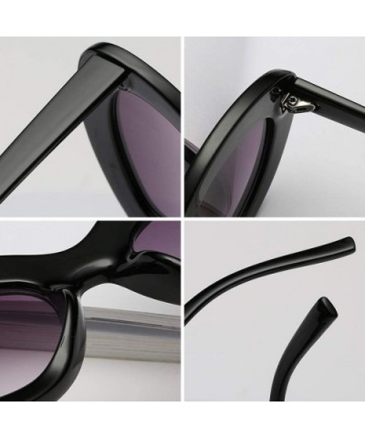 Sunglasses Oval Sunglasses Men and women Fashion Retro Sunglasses - Black Gray - CT18LLC02CZ $4.81 Oval