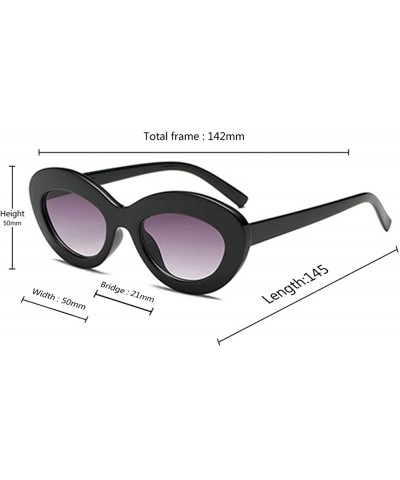 Sunglasses Oval Sunglasses Men and women Fashion Retro Sunglasses - Black Gray - CT18LLC02CZ $4.81 Oval