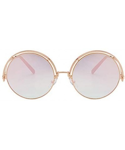 Color Lens Sunglasses Stylish Sunnies Eyewear Metal Sunglasses - Q - Mirrored Pink&green(gold Frame) - C61972XNCLQ $22.49 Shield