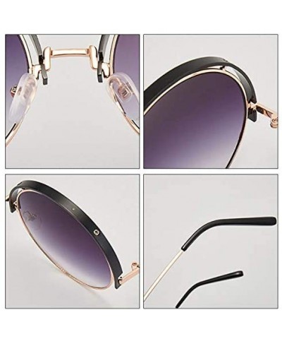 Color Lens Sunglasses Stylish Sunnies Eyewear Metal Sunglasses - Q - Mirrored Pink&green(gold Frame) - C61972XNCLQ $22.49 Shield