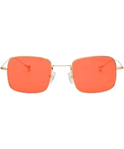 Retro Metal Frame Sunglasses Colored Lens - Golden-red - CC18S7LQC4L $8.74 Rimless