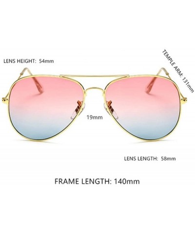 Lightweight Grandient Classic Aviator Style Metal Frame Sunglasses WITH CASE Colored Lens 58mm - C618XT0OOLW $9.39 Oversized