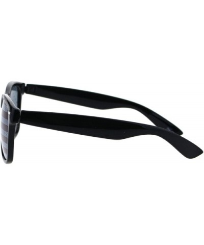 Mens American Flag Print Lens Hipster Horn Rim Plastic Sunglasses - Black - CK18ES0KRTT $7.88 Rectangular