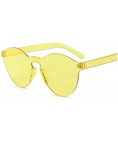 One Piece Love Heart Lens Sunglasses Women Transparent Plastic Glasses Style Sun Clear Candy Color - Yellow - C0197Y6R0G2 $12...