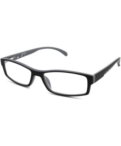 Soft Matte Black w/ 2 Tone Reading Glasses Spring Hinge 0.74 Oz - R1 Matte Black Matte Grey - CI18WXDRE3H $17.04 Rectangular