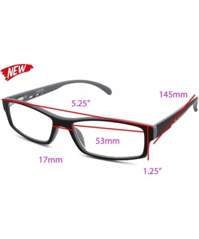 Soft Matte Black w/ 2 Tone Reading Glasses Spring Hinge 0.74 Oz - R1 Matte Black Matte Grey - CI18WXDRE3H $17.04 Rectangular