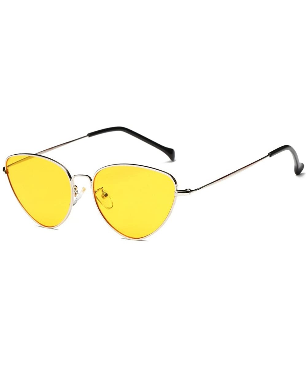 Summer Unisex Eye Sunglasses-Tigivemen Retro Cat Eye Glasses Eyewear for Driving Fishing lens - Yellow - CV18RLWTX5E $6.20 Round