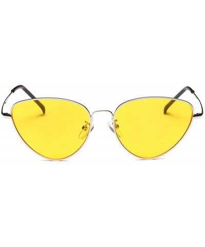 Summer Unisex Eye Sunglasses-Tigivemen Retro Cat Eye Glasses Eyewear for Driving Fishing lens - Yellow - CV18RLWTX5E $6.20 Round