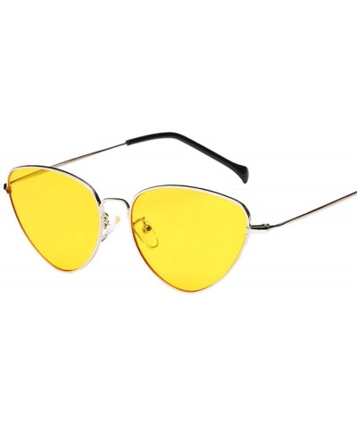 Summer Unisex Eye Sunglasses-Tigivemen Retro Cat Eye Glasses Eyewear for Driving Fishing lens - Yellow - CV18RLWTX5E $6.20 Round