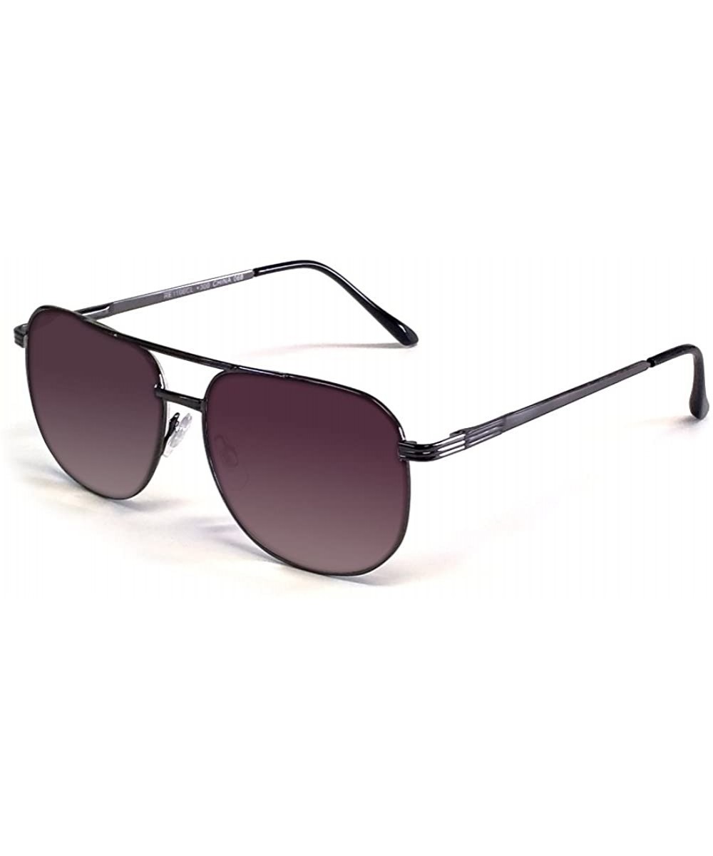 Metal Aviator Reading Sunlasses - Gun-metal & Grey Tint - CX11M5DGV55 $7.57 Aviator