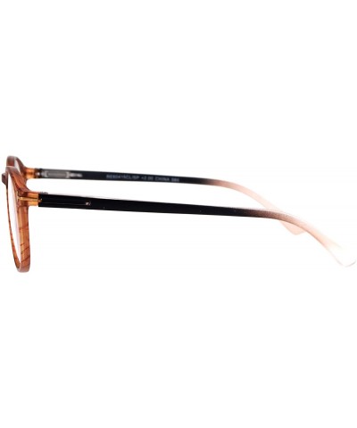 Magnified Reading Glasses Round Keyhole Fashion Frame Spring Hinge - Brown - CB186AA69TR $5.54 Round