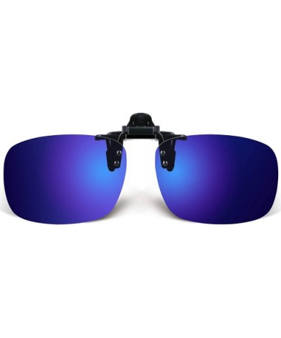 Unisex Polarized Clip-on Flip up Sunglasses Plastic Lenses Glasses Sports Driving Fishing Cycling Outdoor - Blue - CB11XP9QBX...