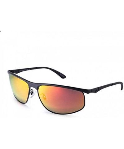 Sports Polarized Sunglasses UV Protection Sunglasses for Men 16618 - Black Orange - C518WDOT4NS $9.86 Square