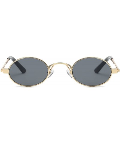 Sunglasses Small Round Metal Frame Oval Candy Colors Unisex Sun Glasses K0577 - Gold&black - CG18CEGN29X $8.49 Round