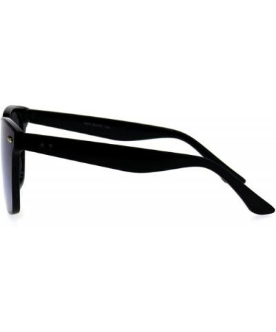 Mens Panel Lens Horn Rim Plastic Hipster Sunglasses - Black Green - C818E6NY034 $6.51 Rectangular