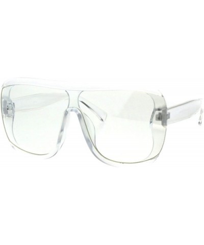 Unisex Fashion Sunglasses Oversized Square Open Side Frame UV 400 - Clear (Clear) - CY18NHG6RGH $7.18 Square