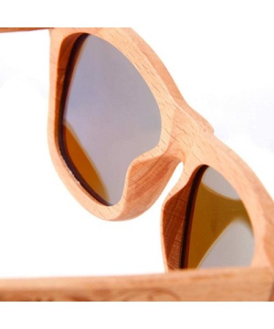 Trendy wooden frame glasses Polarized sunglasses for men and women - Blue-green - CN18XK05HD4 $21.79 Goggle