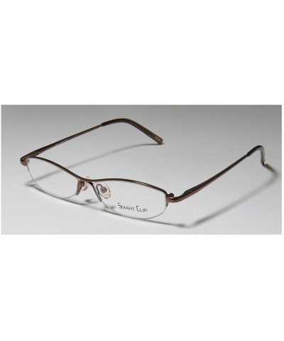 430 Womens/Ladies Cat Eye Half-rim Sunglass Lens Clip-Ons Spring Hinges Eyeglasses/Eyeglass Frame - Mocha - CA123QKWMNP $15.1...