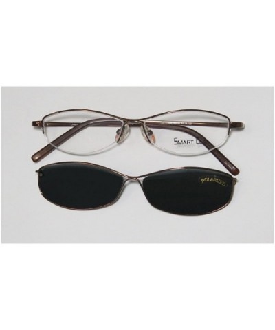 430 Womens/Ladies Cat Eye Half-rim Sunglass Lens Clip-Ons Spring Hinges Eyeglasses/Eyeglass Frame - Mocha - CA123QKWMNP $15.1...