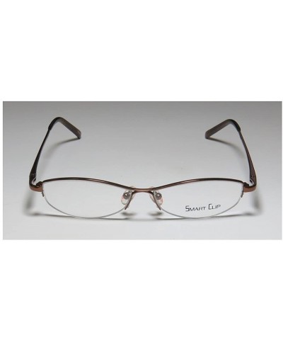 430 Womens/Ladies Cat Eye Half-rim Sunglass Lens Clip-Ons Spring Hinges Eyeglasses/Eyeglass Frame - Mocha - CA123QKWMNP $15.1...