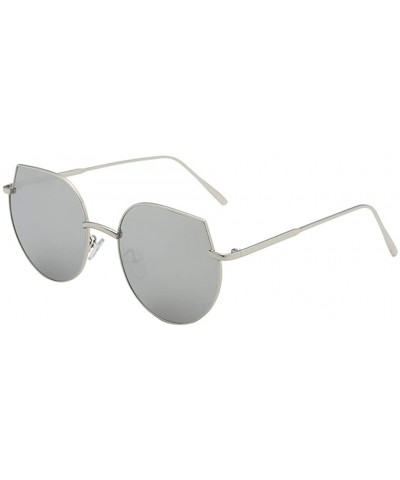 Women's Polarized Sunglasses Glasses Vintage Retro - Irregular Shape Mirrored Sunglasses for Women Flat - E - CL190764SW7 $9....