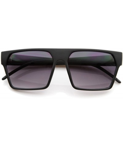 Designer Inspired Triangular Shaped Frame Flat Top Aviator Sunglasses (Matte Black) - C7119YAH0FB $7.04 Aviator