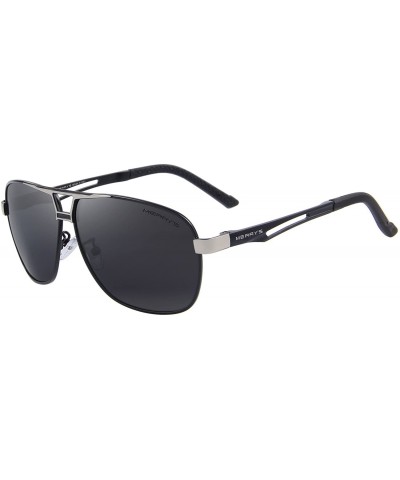 Retro Driving Polarized Driving Sunglasses for Men Rectangular Men's Sun glasses - Black_l - CF18KK90U5R $8.34 Rectangular