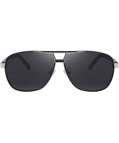 Retro Driving Polarized Driving Sunglasses for Men Rectangular Men's Sun glasses - Black_l - CF18KK90U5R $8.34 Rectangular