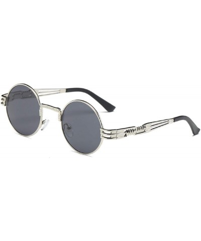 Women Vintage Retro Round Glasses Top Fashion Mirror Lens Sunglasses Metal Frame 100% UV Protection Sun glasses - CZ18U42UQEK...