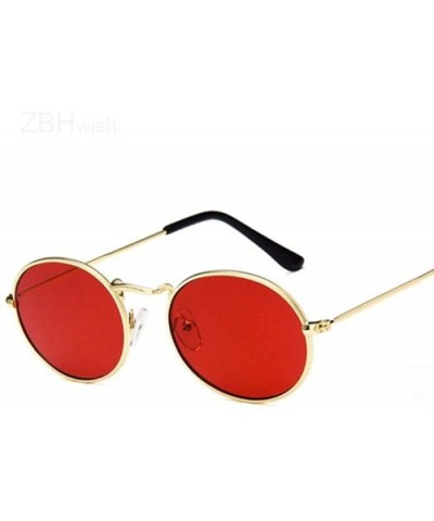 Retro Oval Sunglasses Women 2019 Luxury Brand Designer Vintage Small BlackGray - Goldblue - C818Y3O4I4N $8.36 Oval