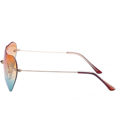 Vintage Heart Shape Sunglasses UV400 Color Coated Metal Frame Eyewear - llow Green - C719CD7ZZ8O $7.27 Sport