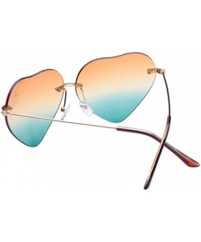 Vintage Heart Shape Sunglasses UV400 Color Coated Metal Frame Eyewear - llow Green - C719CD7ZZ8O $7.27 Sport