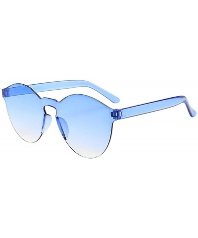 Women Men Fashion Clear Retro Polarized Sport Sunglasses Outdoor Frameless Eyewear Glasses - Blue -K - C518OLI8Z56 $5.19 Sport