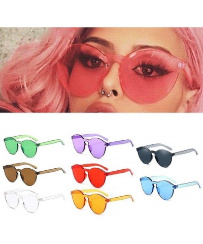 Women Men Fashion Clear Retro Polarized Sport Sunglasses Outdoor Frameless Eyewear Glasses - Blue -K - C518OLI8Z56 $5.19 Sport