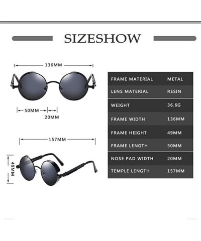 Classic Steampunk Sunglasses Glasses Designer - C4 - CY198G9T6S3 $16.37 Round