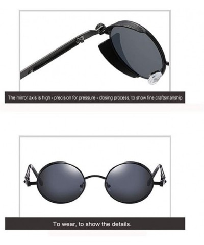 Classic Steampunk Sunglasses Glasses Designer - C4 - CY198G9T6S3 $16.37 Round