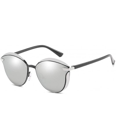 Polarized Cat Eye Sunglasses-Thicken Round Goggle-Vintage Classic Sun Glasses - F - CP190O6R5ZY $27.20 Goggle