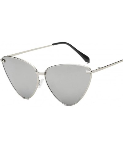 Trendy Tinted Color Vintage Sun glasses Women Drop Shaped Ocean Cat Eye Sunglasses - Silver-mercury - CN18U3XTN8R $9.82 Cat Eye